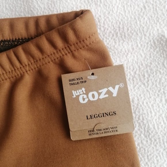 Just Cozy Caramel Fur-Lined Leggings - Picture 4 of 11